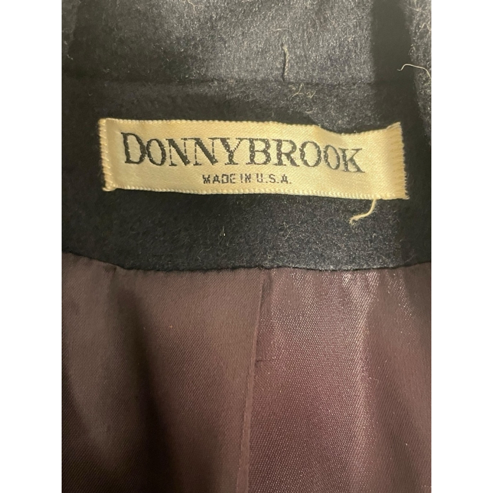 Size 8/10 ? Navy Blue Wool DonnyBrook vintage wool double breasted trench coat - Picture 9 of 12